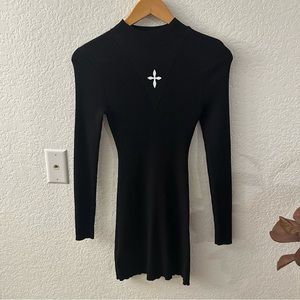 SMFK Black Ribbed Long Sleeve Dress size Medium